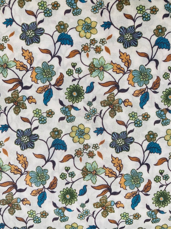 A Beautiful Green and Brown ‘Katherine Court’ Liberty Tana Lawn 13”x 9” Crafting Patchwork