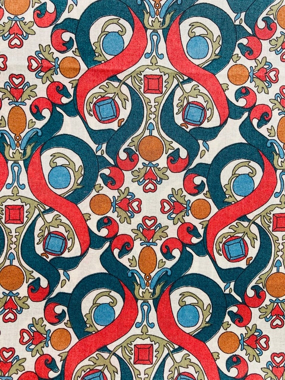 A lovely 2005 Orange and Green ‘Lundy’ Liberty Tana Lawn 13”x 9” Crafting Patchwork