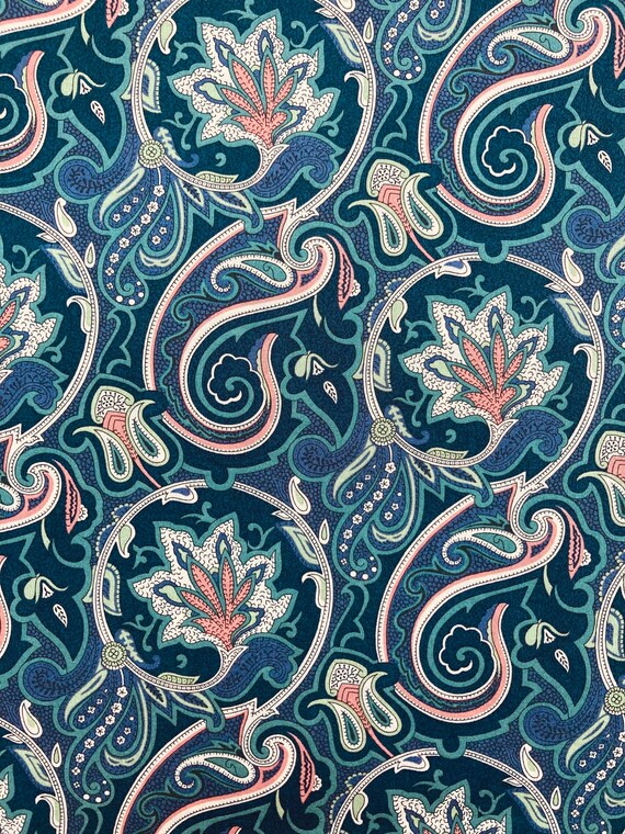 A very pretty Green and Orange ‘Droplet’ Liberty Tana Lawn 40 x 50 cm