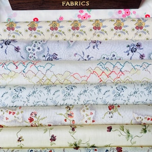 Tessuto Liberty Tana Lawn, "Clotted Creams", pezzi da 8, confezione da 6"x9".