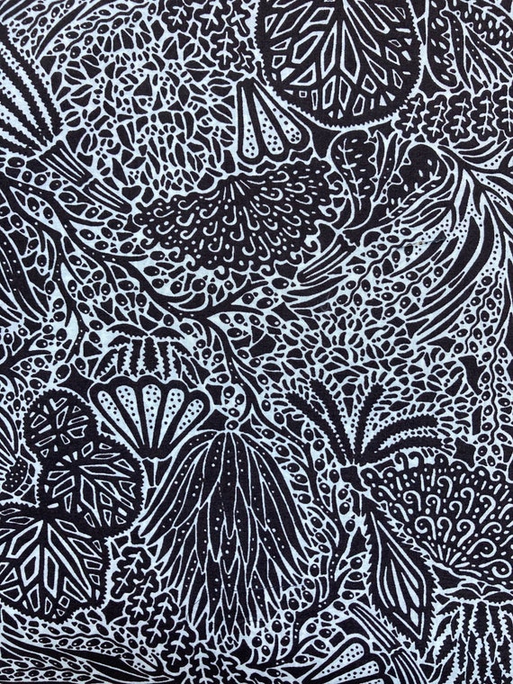 A Discontinued Liberty Tana Lawn 13” x 9”  fabric Black and White ‘Heidi Maria’