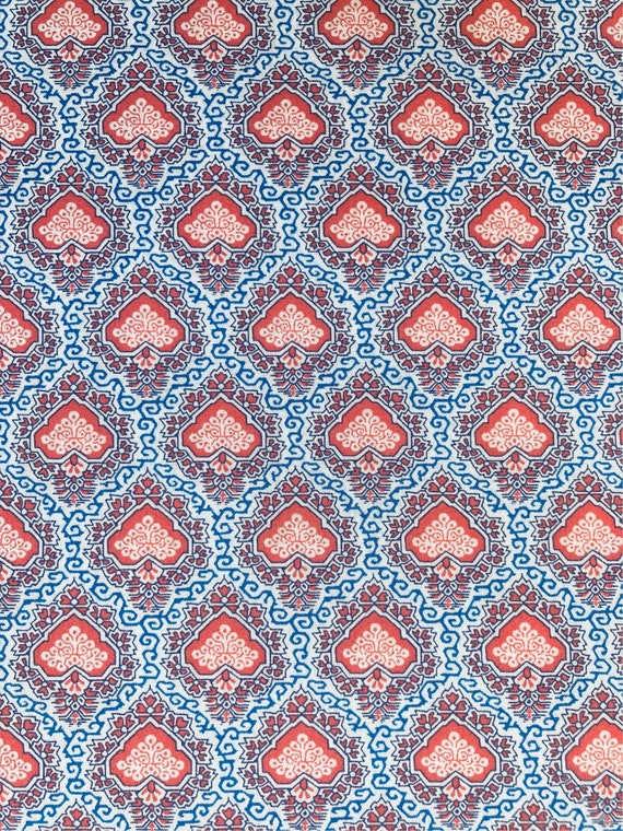 A Discontinued Liberty Tana Lawn 13” x 9”  fabric Red and Blue ‘King of Hearts’