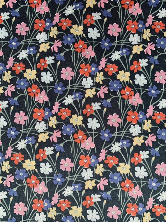 A Gorgeous Liberty Tana Lawn 13” x 9”  fabric Pink, Red and Black ‘Buttercup’