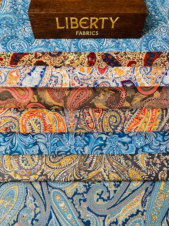 Liberty Tana Lawn Vintage ‘Bourton and Co’ fabric bag. 8 piece pack, 6”x 9”.