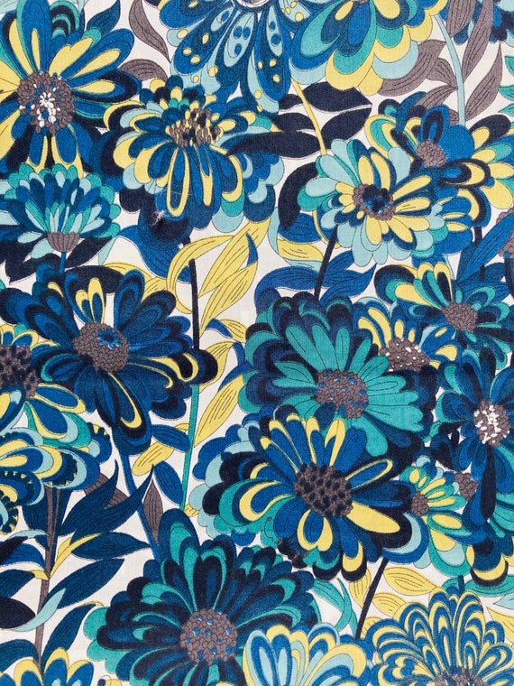 A Beautiful Green And Blue ‘Willow’ Liberty Tana Lawn 13”x 9” Crafting Patchwork