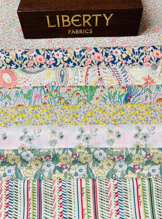Liberty Tana Lawn ‘April’ Fabric bundle. 8 pieces of 6”x 9” Quality Lawns