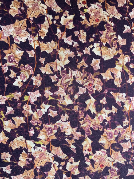 An Unusual Brown and Cream ‘Belmont Ivy’ Liberty Tana Lawn 13”x 9” Crafting Patchwork
