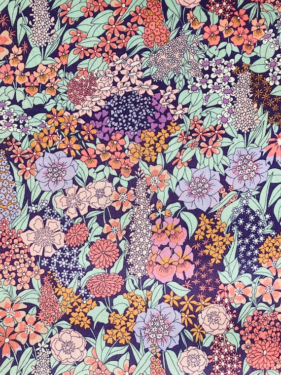 A Gorgeous Purple And Orange ‘Ciara’ Liberty Tana Lawn 13”x 9”