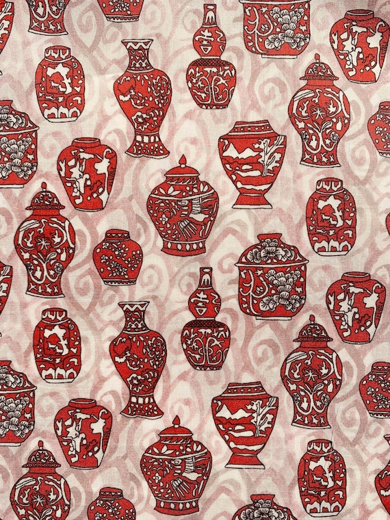 A lovely Red and Pink Novelty ‘Imari’ Liberty Tana Lawn 13”x 9”
