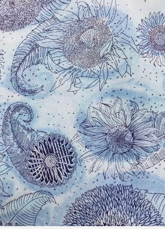 A Distinguished Blue ‘Mawston Paisley’ Liberty Tana Lawn 13”x 9” Crafting Patchwork