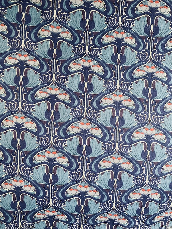 A vibrant colourway in this gorgeous Liberty Tana Lawn Blue and Purple Vintage ‘Phoetas’ 17 x 10” fabric.