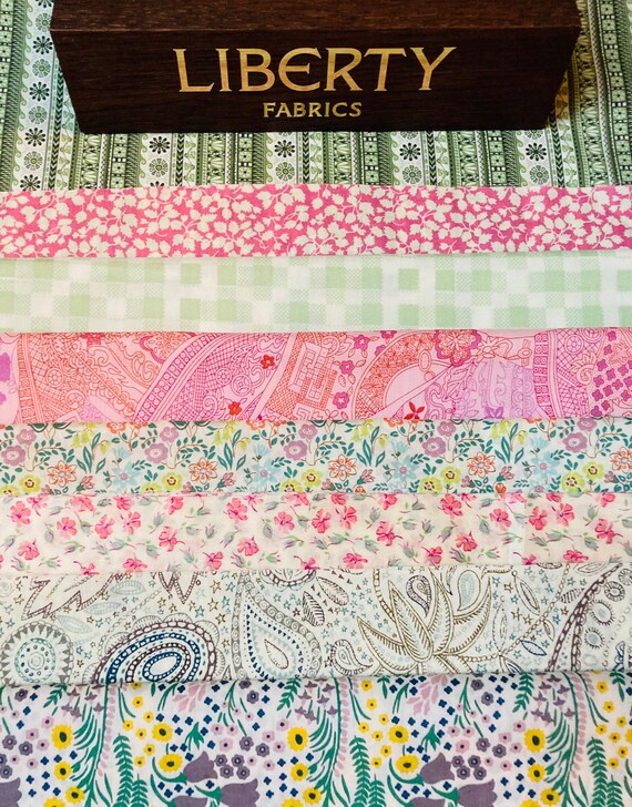 Liberty Tana Lawn ‘ Flower Field’ Bundle Pack. 8 pieces, 6”x 9” Quality, discontinued fabrics.