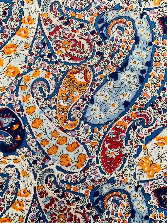 A lovely Blue and Yellow Liberty Tana Lawn ‘Bourton’ 50cm x 40cm fabric