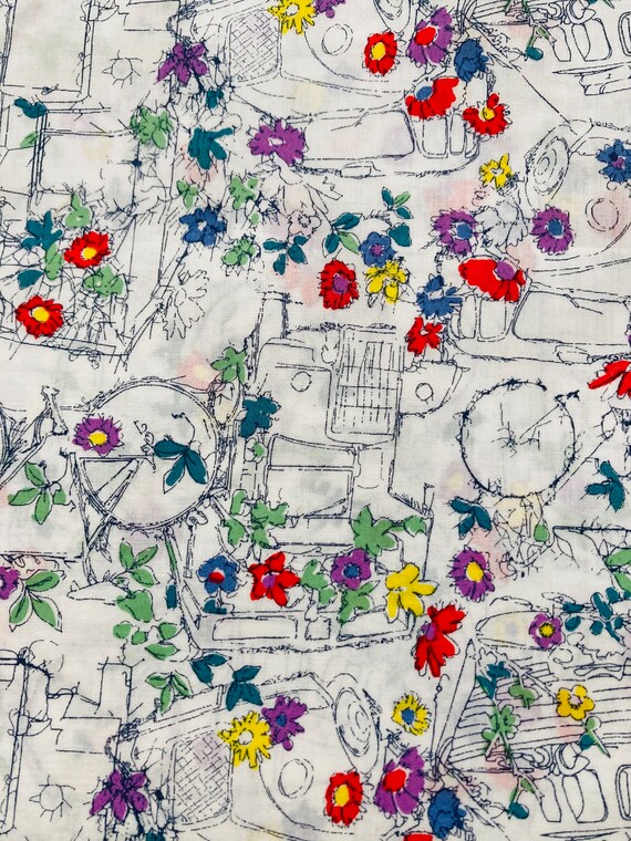 A Beautiful Red and Purple ‘Travelling Threads’ Liberty Tana Lawn 13”x 9” Crafting Patchwork