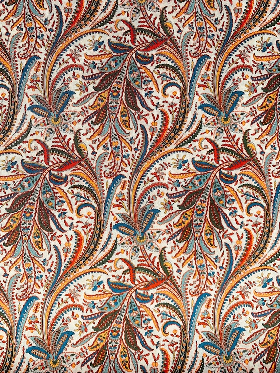 A lovely Orange and Blue ‘Elegance’ Liberty Tana Lawn cut to 40 x 50cm