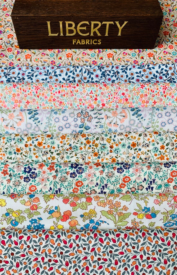 Liberty Tana Lawn fabric pack ‘Petite Oranges’, containing 8 beautiful pieces, sizes are 6”x 9”.