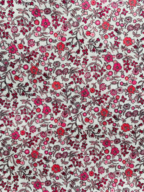 A Gorgeous Liberty Tana Lawn 13” x 9”  fabric Pink and Red ‘Diderot’