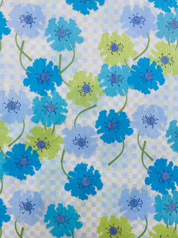 A Beautiful Blue And Green ‘Mason’ Liberty Tana Lawn 13”x 10” Crafting Patchwork