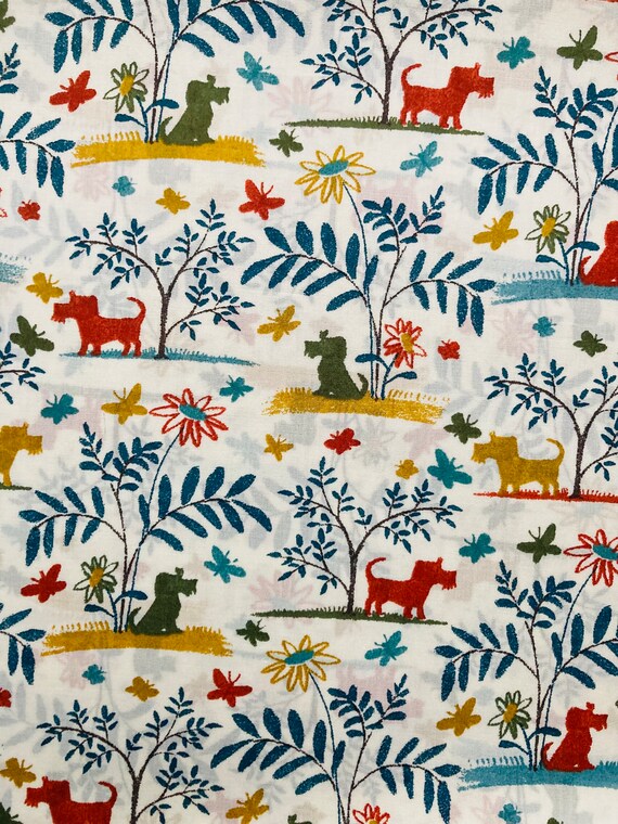 Novelty Liberty Tana Lawn Orange and Green Fabric ‘Plumdog’ 13”x 9”