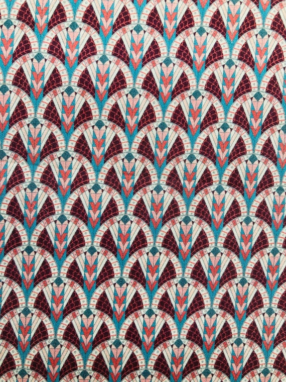 Liberty Tana Lawn 13”x 9” Purple and Turquoise ‘Pentages’