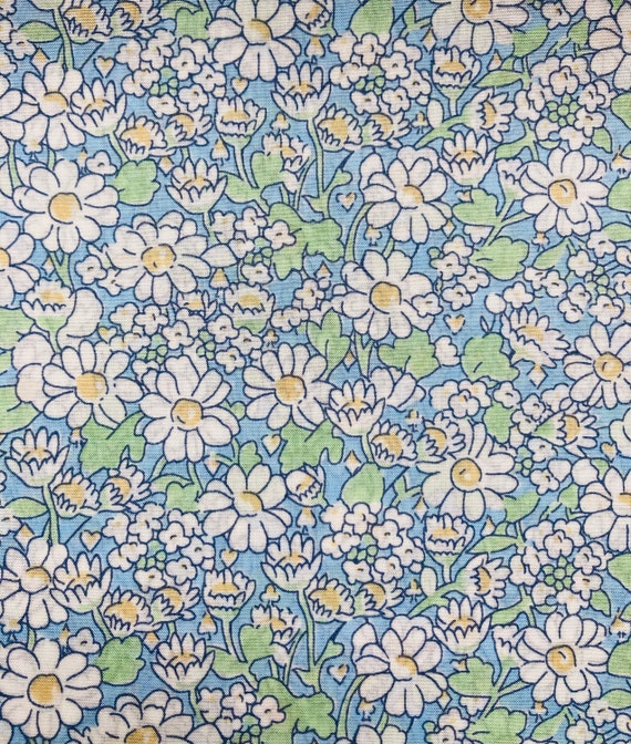 A Discontinued Liberty Tana Lawn 13” x 9”  fabric Green and Blue ‘Alice’