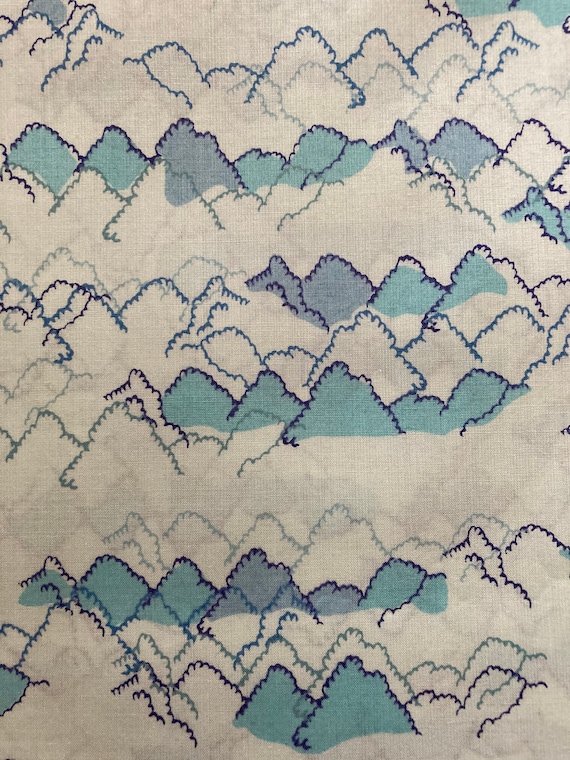 Novelty Vintage Blue ‘Parkes’ Liberty Tana Lawn Fabric 13”x 9”