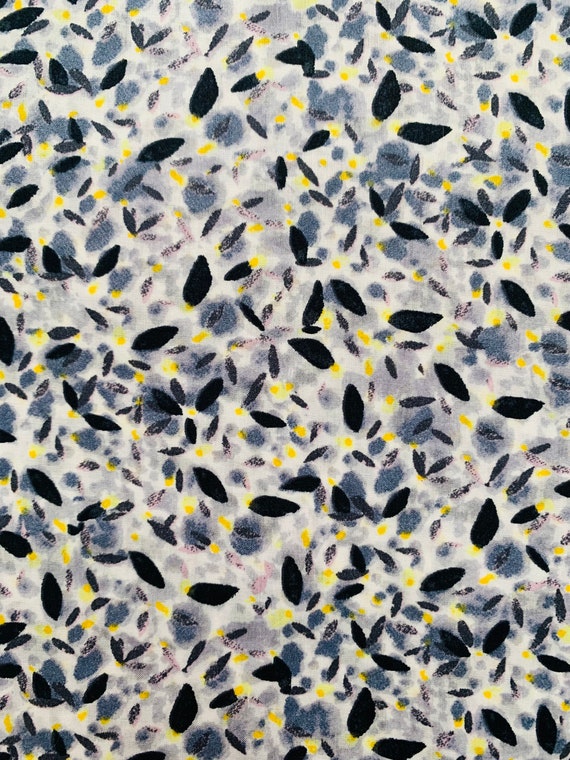 A Gorgeous Grey Black And Yellow ‘Pollen’ Liberty Tana Lawn 13”x 9”