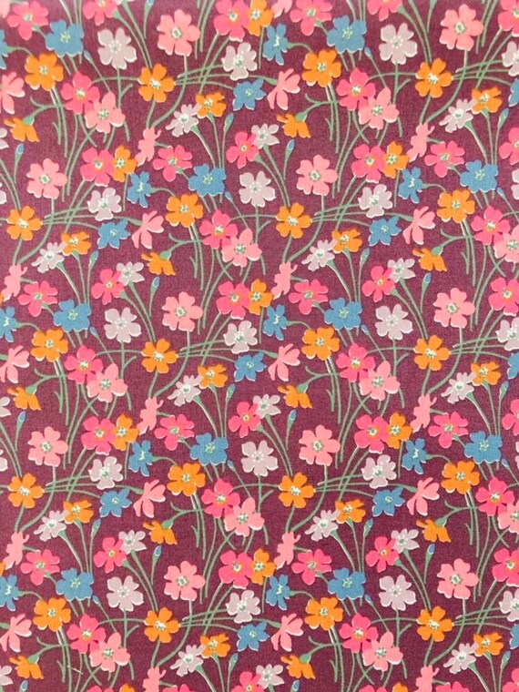A lovely Purple Pink and Orange ‘Buttercup’ Liberty Tana Lawn 13”x 9”