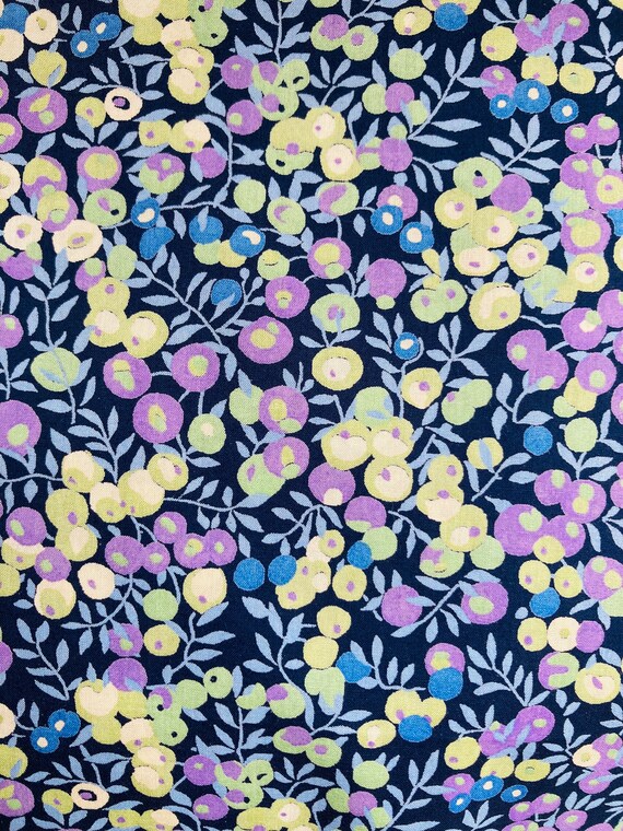Vintage Blue and Purple Wiltshire Berry Liberty Tana Lawn 13”x 9”