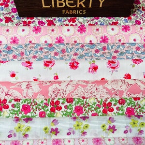 A Beautiful ‘Summer Bloom’ fabric bag. Liberty Tana Lawn cotton pieces 6”x 9” in bags of 8.