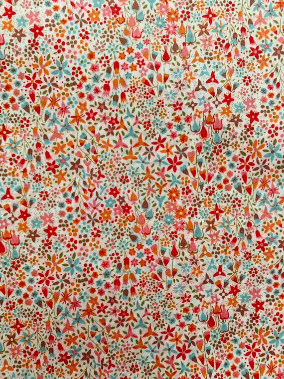 A Gorgeous Liberty Tana Lawn 13 x 9”  fabric, Red and Orange ‘Eve’. I offer free international shipping.
