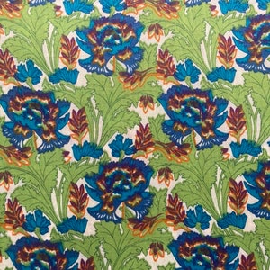 A very pretty green and turquoise unnamed Vintage Liberty Tana Lawn 40 x 50 cm