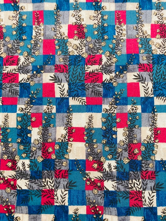 Discontinued Blue Red ‘Vee’ Liberty Tana Lawn 13”x 9” 100% Cotton.