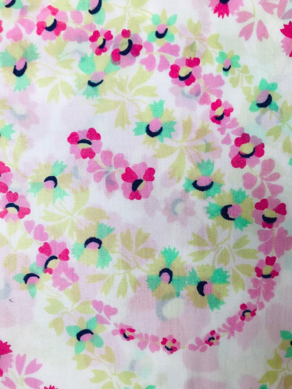 Discontinued Pink and Green Liberty Tana Lawn, ‘Joel’. 13”x 9”