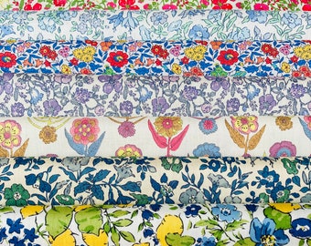A Beautiful ‘Summer Garden’ fabric pack. These packs contain 8 pieces of Liberty Tana Lawn cottons, cut to a generous 6”x 9” size.