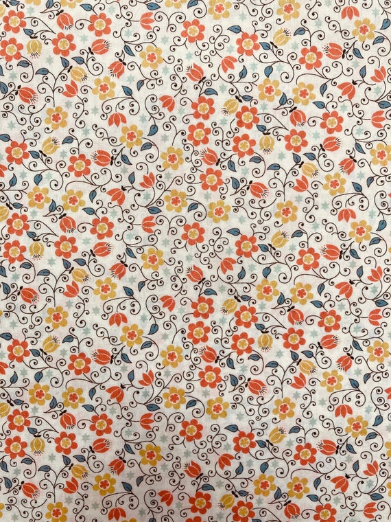 A Beautiful Yellow And Orange ‘Clemmie’  Liberty Tana Lawn 13”x 9” #Adele