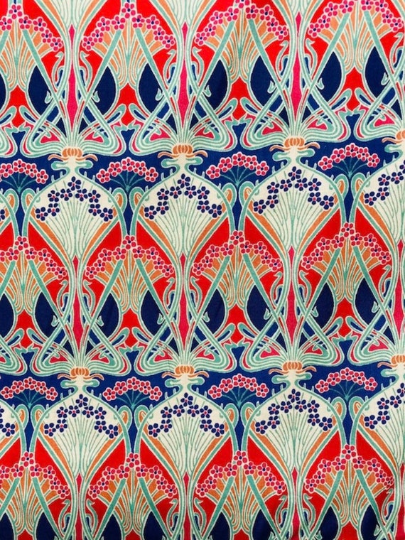 Vintage Red Ianthe, High Quality, Vintage, Liberty Tana Lawn Fabric 13”x 9”