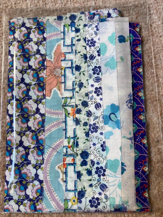 Liberty Tana Lawn ‘Shades of Blue’ discontinued Fabric bundle. 8 pieces of 6”x 9” Quality Lawns Crafting Patchwork