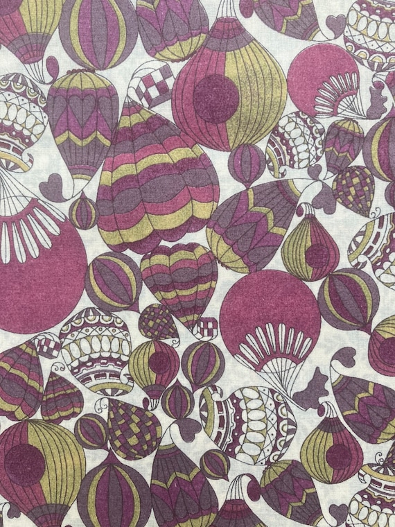 Novelty Purple and Green ‘William’ Liberty Tana Lawn, 13”x 10” Fabric