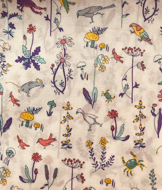 Novelty Liberty Tana Lawn Fabric called ‘Theo’ 13”x 9”. Purple and green. I offer international shipping.