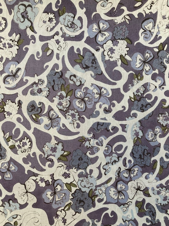 A Lovely Blue and Grey ‘Jaqueline’ Liberty Tana Lawn Fabric 13”x 9”