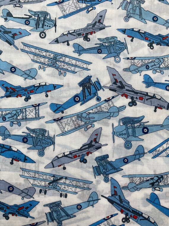 Tom’s Jet, A lovely Blue and Grey Novelty Liberty Tana Lawn Fabric, 13”x 9” .
