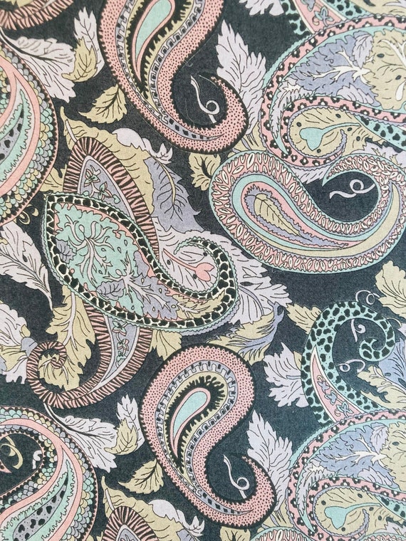 Liberty Tana Lawn 13”x 9” Discontinued ‘Harry Hausen’ Paisley, purple and black. International Shipping