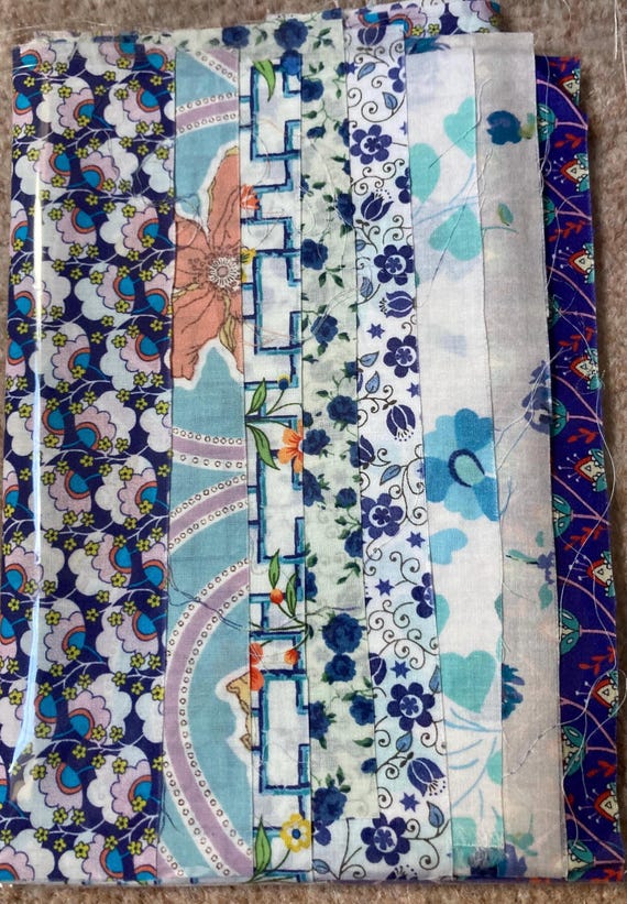 Liberty Tana Lawn ‘Shades of Blue’ discontinued Fabric bundle. 8 pieces of 6”x 9” Quality Lawns Crafting Patchwork