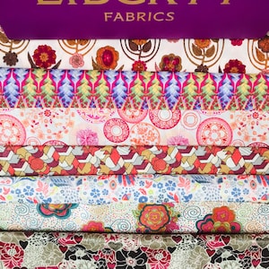 Liberty Tana Lawn Fabric, ‘Busy Orange ’ fabric Bag containing 8 pieces, cut to a size of 6"x 9". #Adele