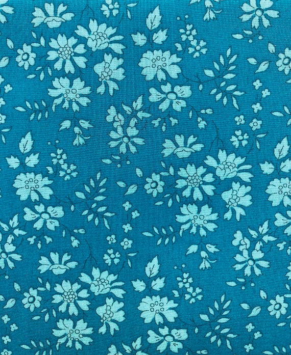 A Turquoise ‘Capel’ Liberty Tana Lawn 13”x 9”.  International Shipping
