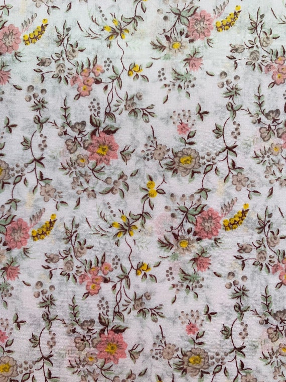 Collectors Corner Liberty Tana Lawn Pink and Beige  ‘Floribunda’ 13 x 15” Patchwork Crafting