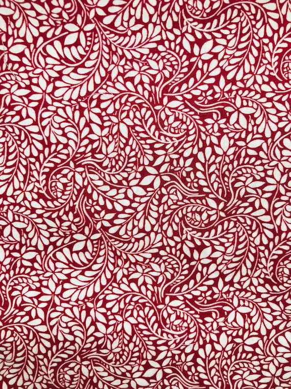 Liberty Tana Lawn 13”x 9” Red ‘Tom Daley’ fabric.