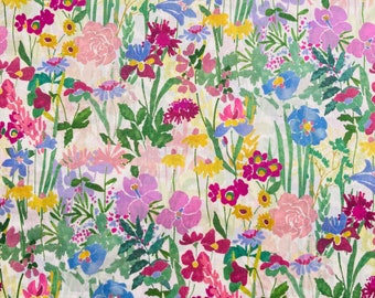 A Beautiful Colourway of ‘Wildflower Meadow’ This Pink and Green Liberty Tana Lawn Is cut to a generous 40cm x 50cm