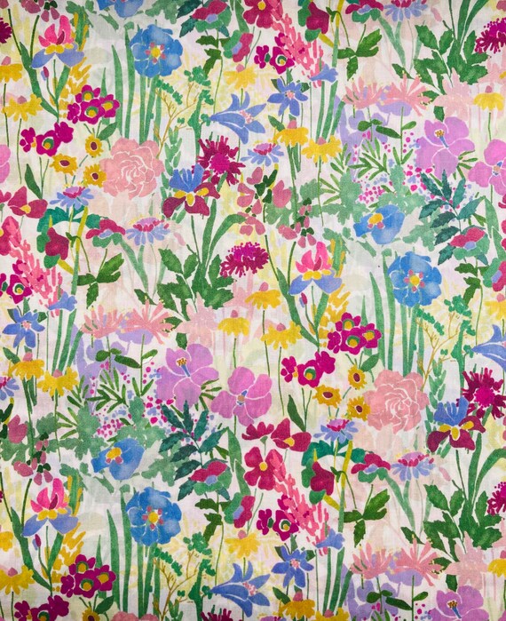A Beautiful Colourway of ‘Wildflower Meadow’ This Pink and Green Liberty Tana Lawn Is cut to a generous 40cm x 50cm